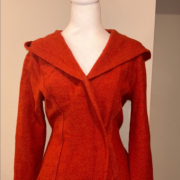 Anthropologie Rosie Neira S Boiled Wool Wrap Jacket Sweater Coat HoodedCardigan - Picture 10 of 14